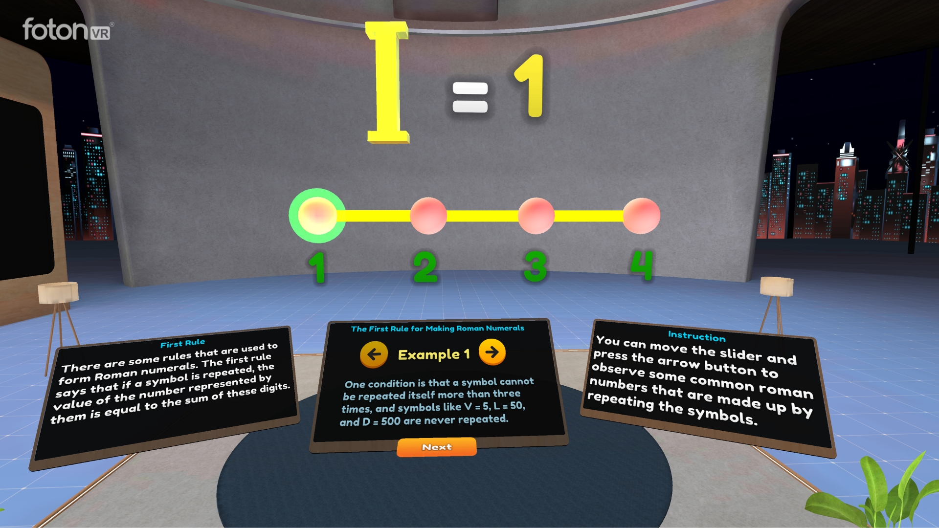 Mathematics VR learning